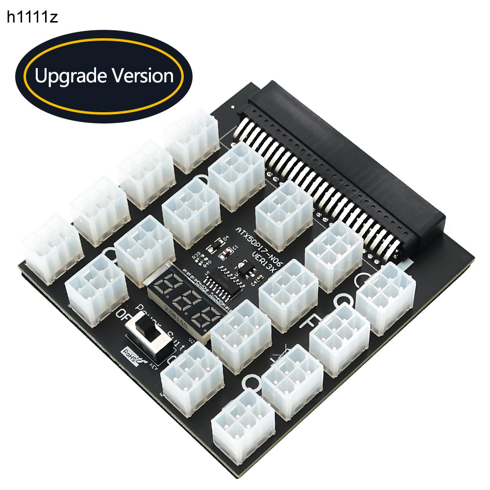 PCI-E 12V 50Pin to ATX 17 x 6P - огляд і ціна 2400W Server Psu Breakout Board